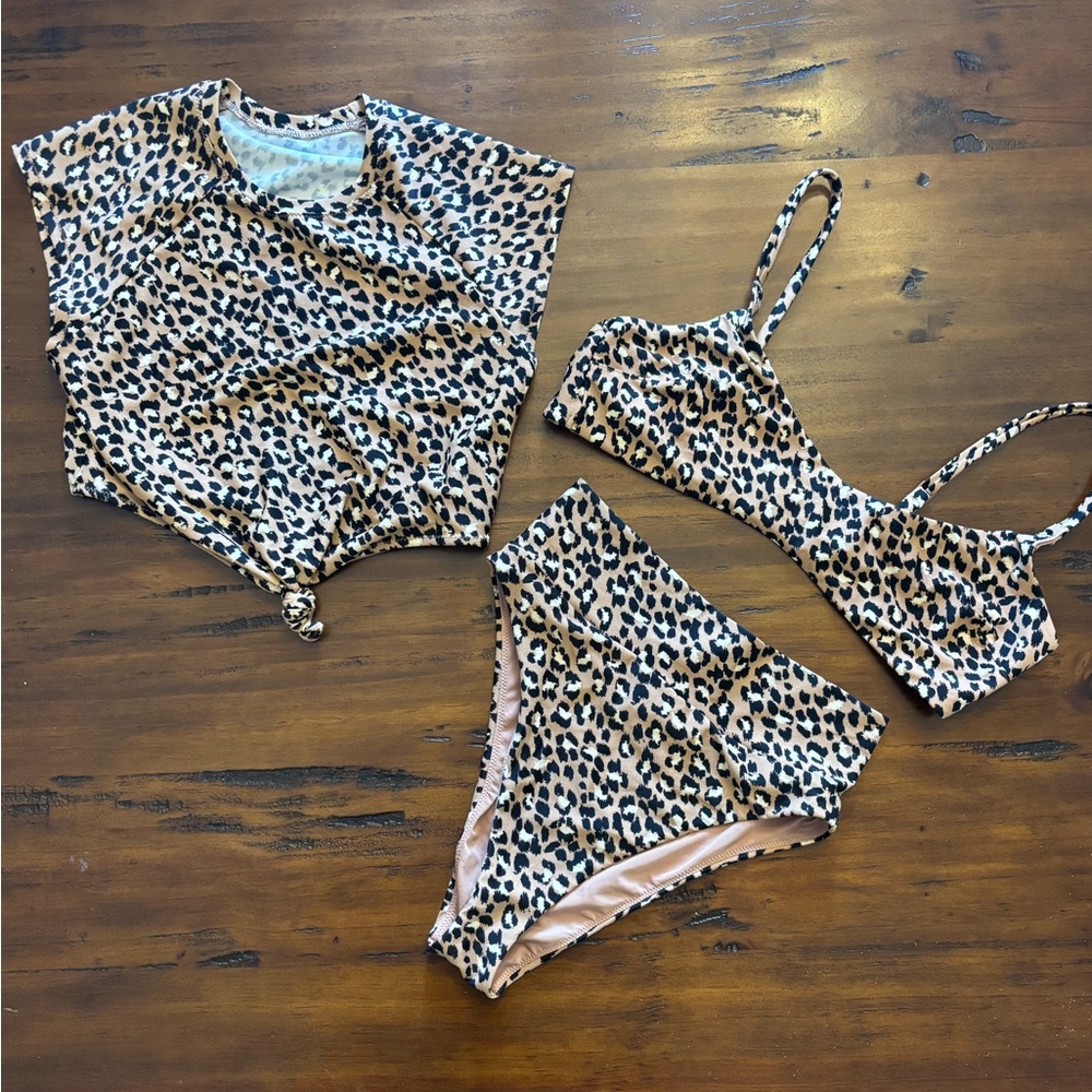 American Eagle Outfitters Brown and Black Bikini Set